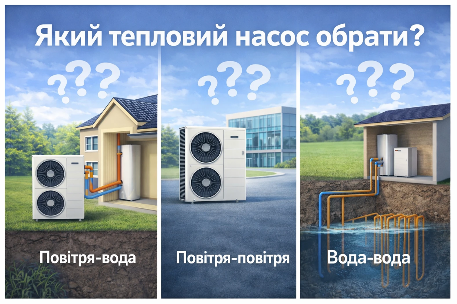 Який тепловий насос обрати: повітря-вода, повітря-повітря чи вода-вода 1 69c82efc4fcd7.webp