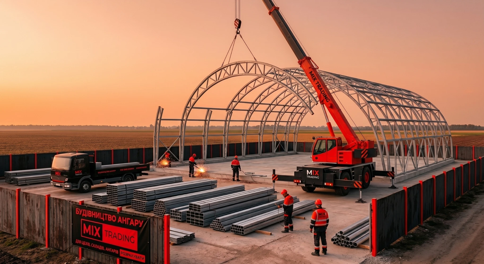 Металоконструкції для виробничих цехів та ангарів: надійний каркас із металом від MIX TRADING