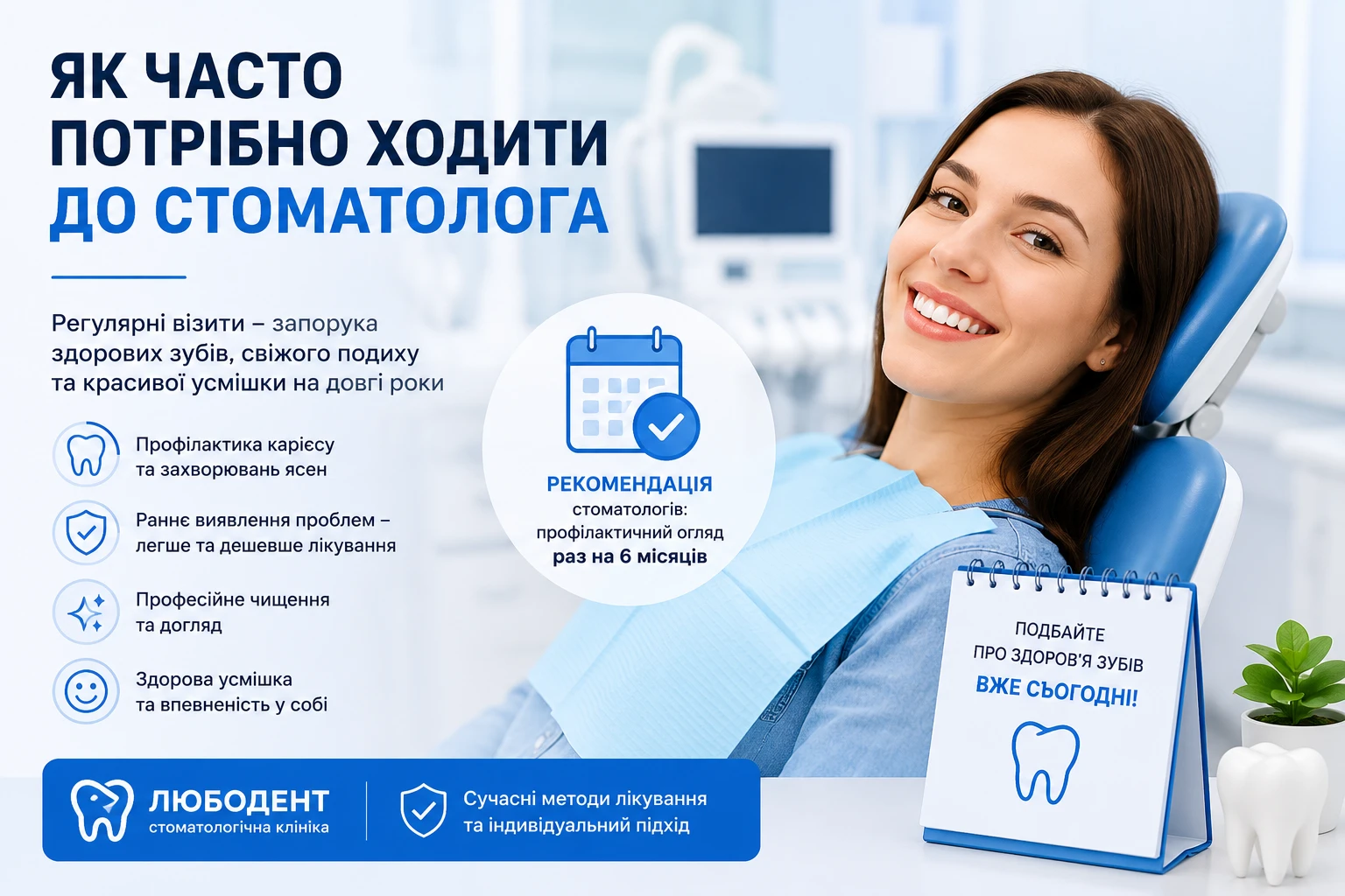 Як часто потрібно ходити до стоматолога — рекомендації стоматологів Любодент