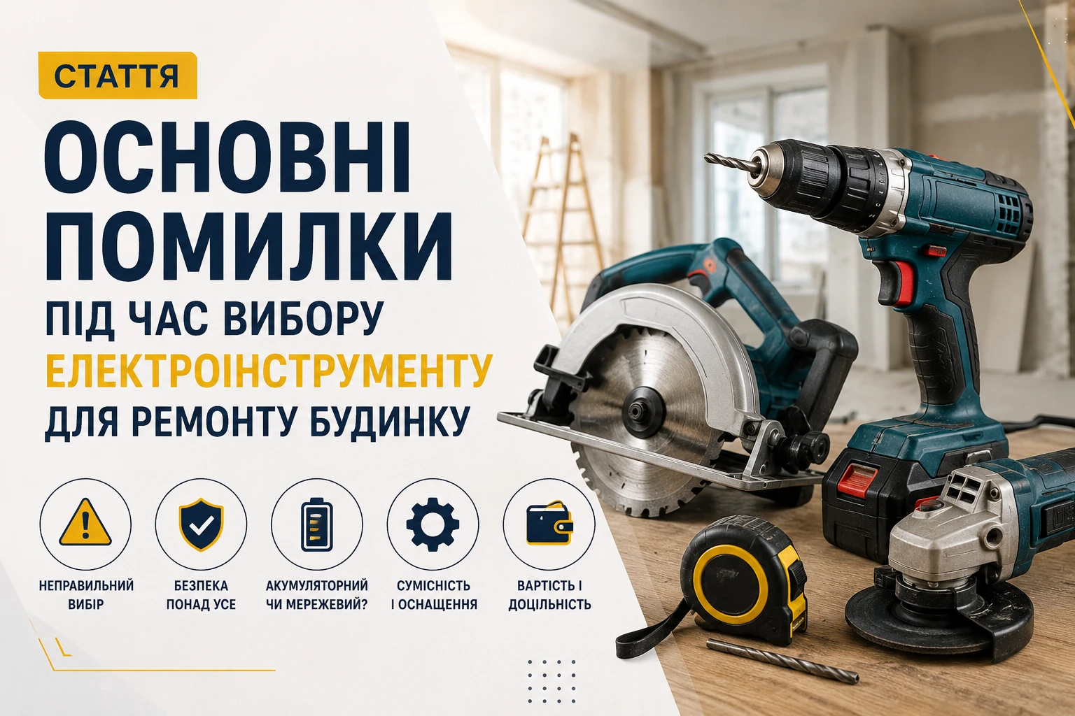 основні помилки при виборі інструменту