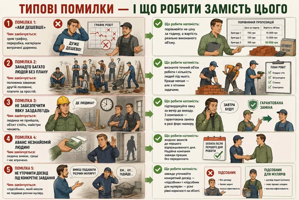 Покрокова Інструкція як правильно набирати різноробів для будівництва