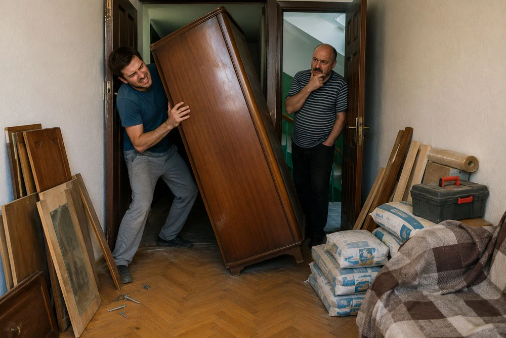 Винос важкої шафи без допомоги