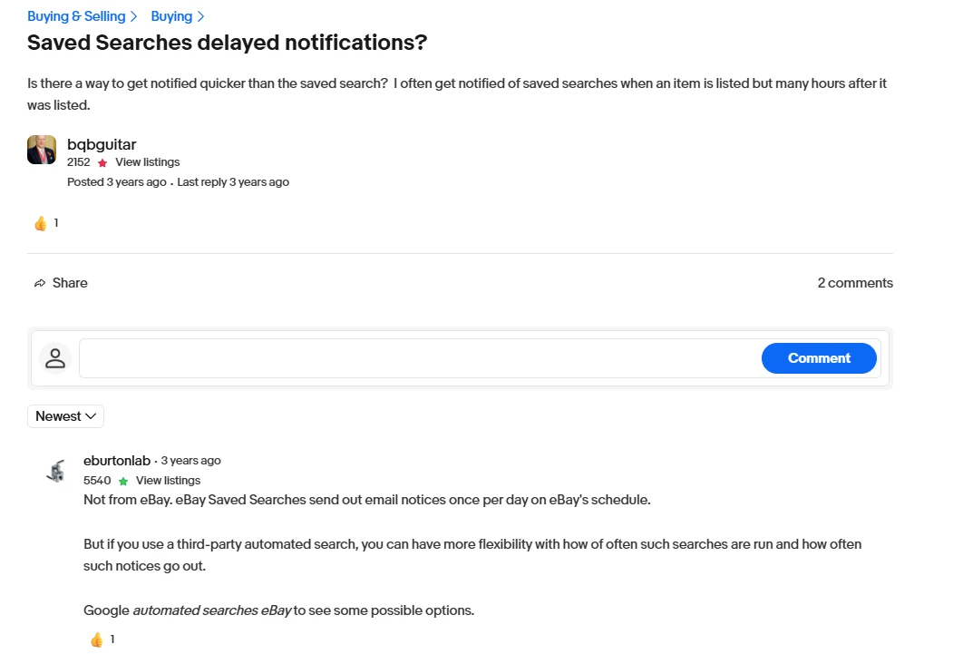 image of post on ebay listings