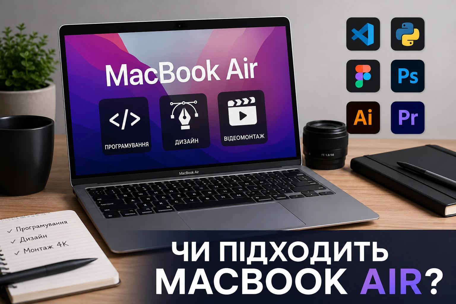 Чи підходить MacBook Air для програмування, дизайну та відеомонтажу