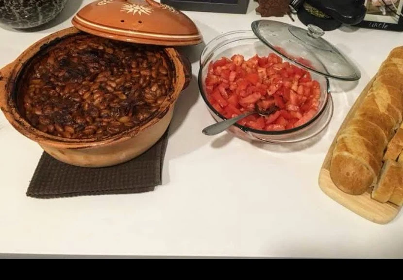 Traditional Macedonian tavče gravče baked bean dish