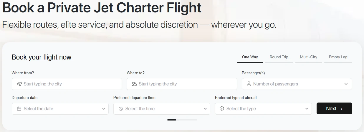 Book a Private Jet Charter Flight