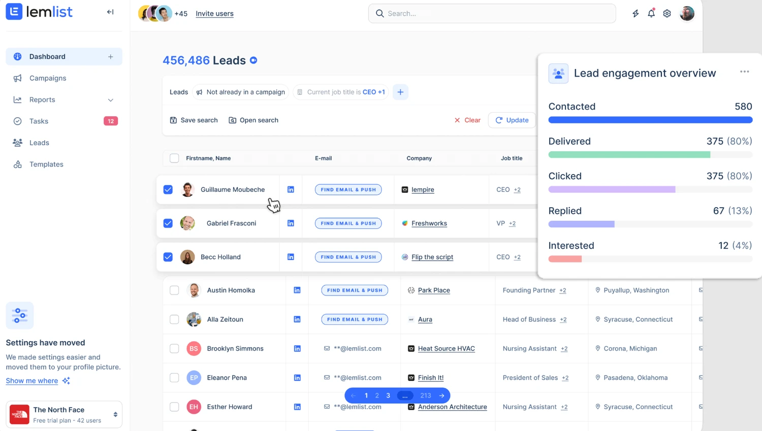 Lemlist interface