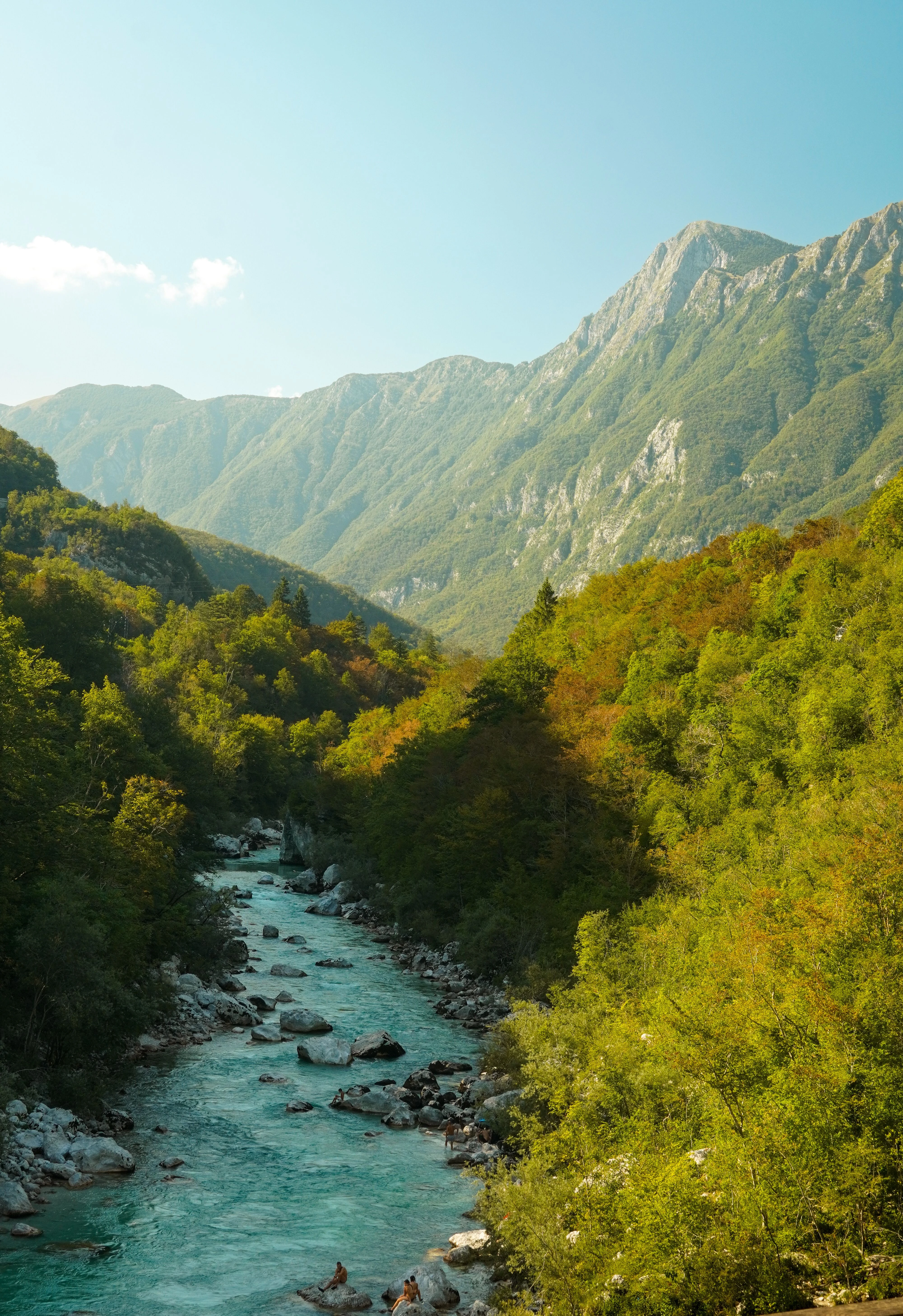 Soca River Valley and mountains in Slovenia