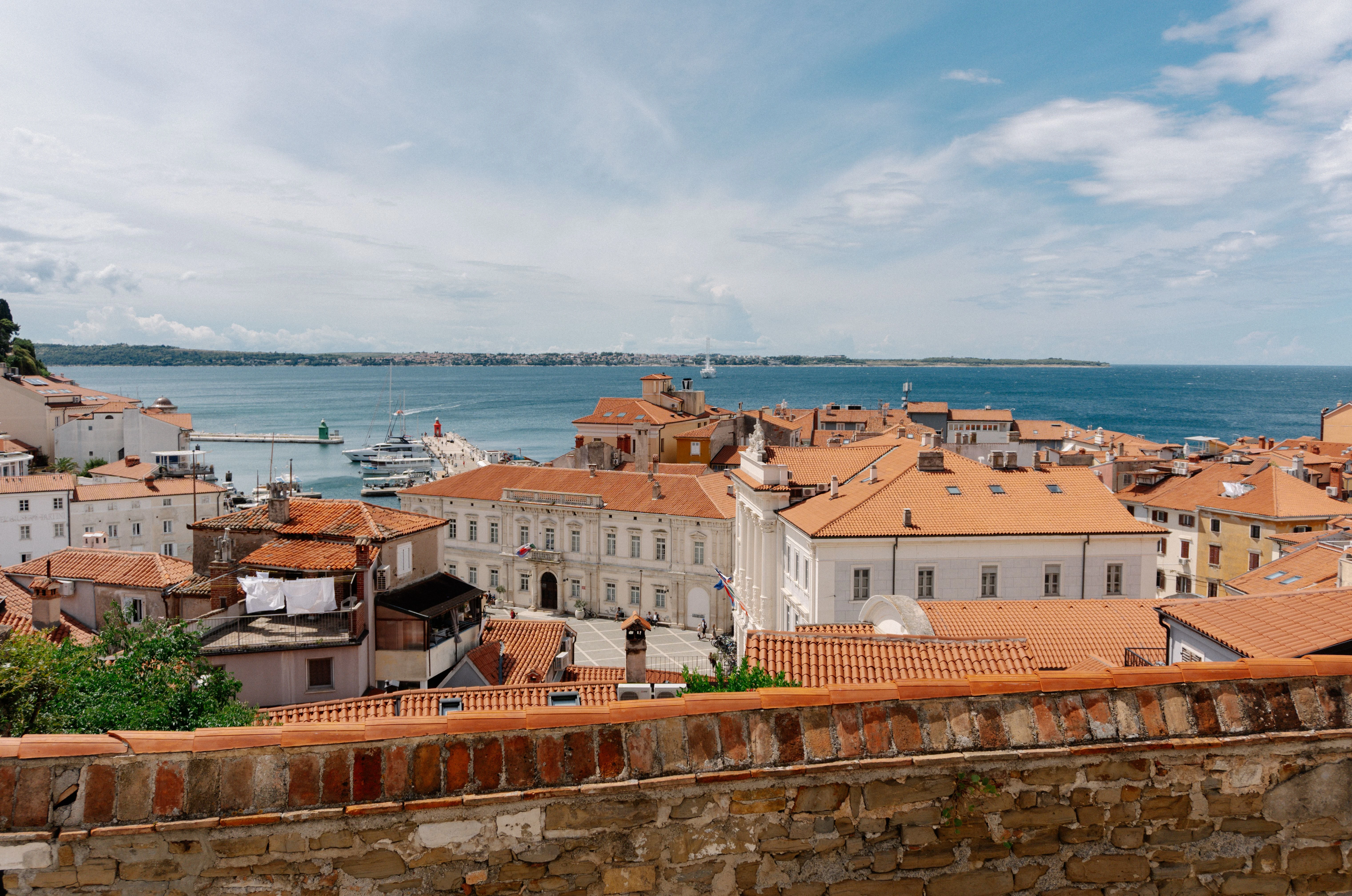 Piran Slovenia old town and Adriatic Sea