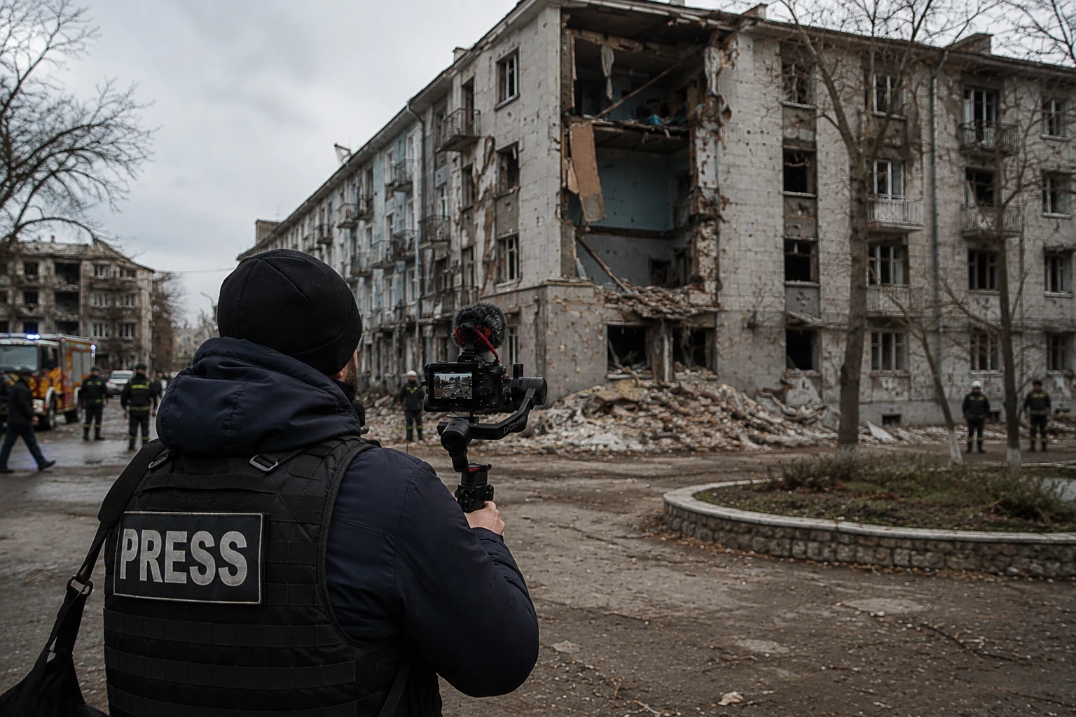Оператор у Миколаєві знімає наслідки обстрілу камерою на гімбалі