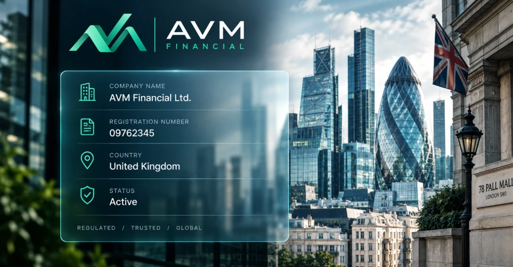 AVM Financial Limited — Overená licencia FCA 525134 a správa aktív Oficiálne logo AVM Financial Limited a prehľad licenčných údajov FCA pre firemný profil na cylex.sk.
