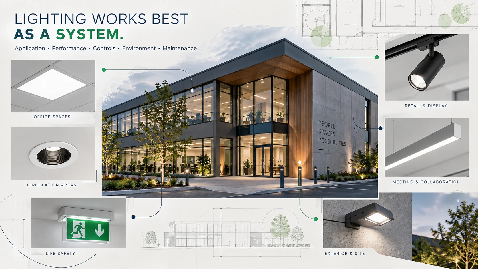Professional architectural and commercial LED lighting specification