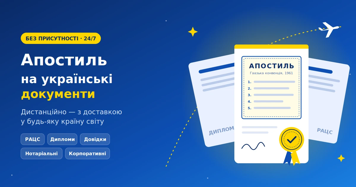 Апостиль на всі види українських документів: дистанційно та без черг