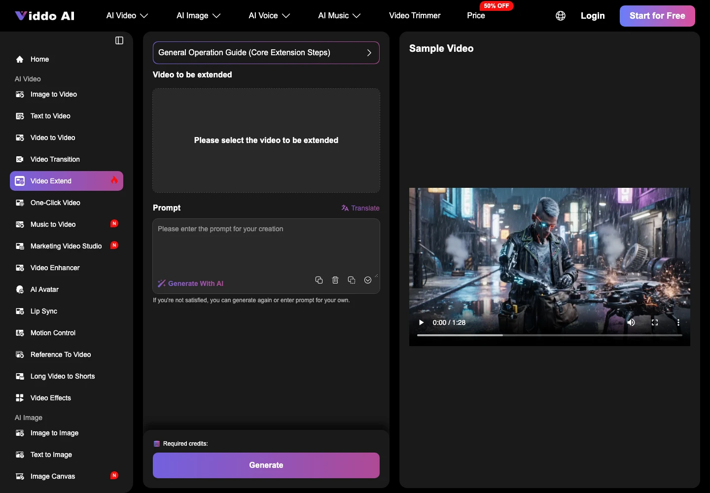 Viddo AI product screenshot