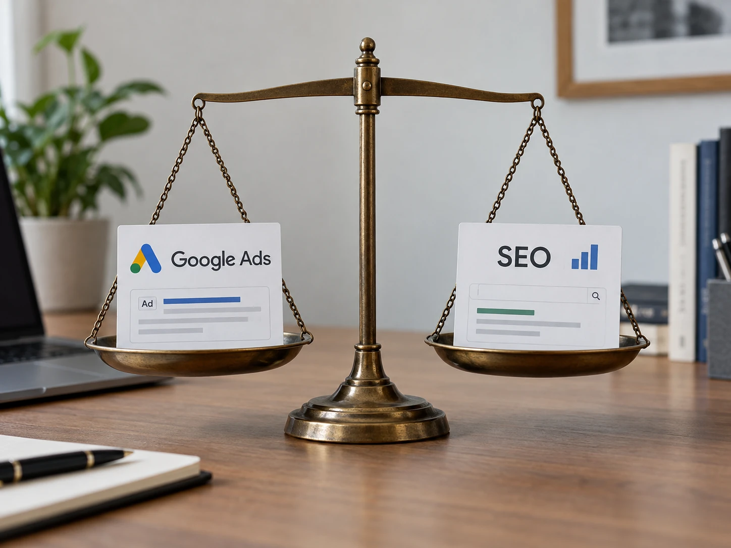 scales with google ads and seo on each end