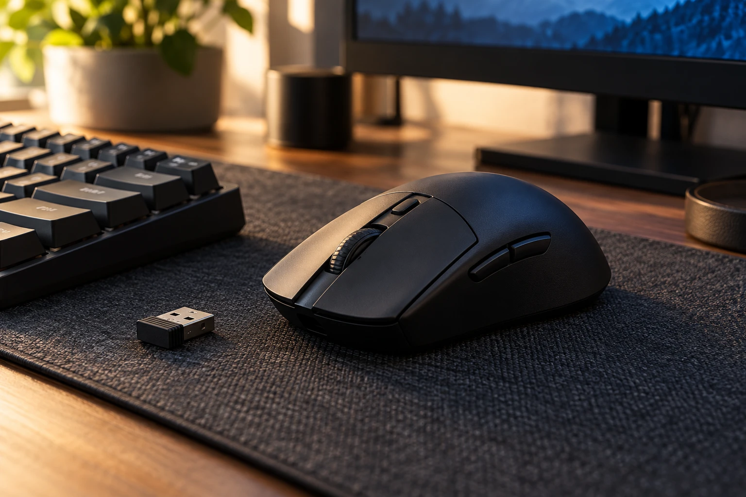 Illustrative gaming setup. AI-generated image of a generic mouse.