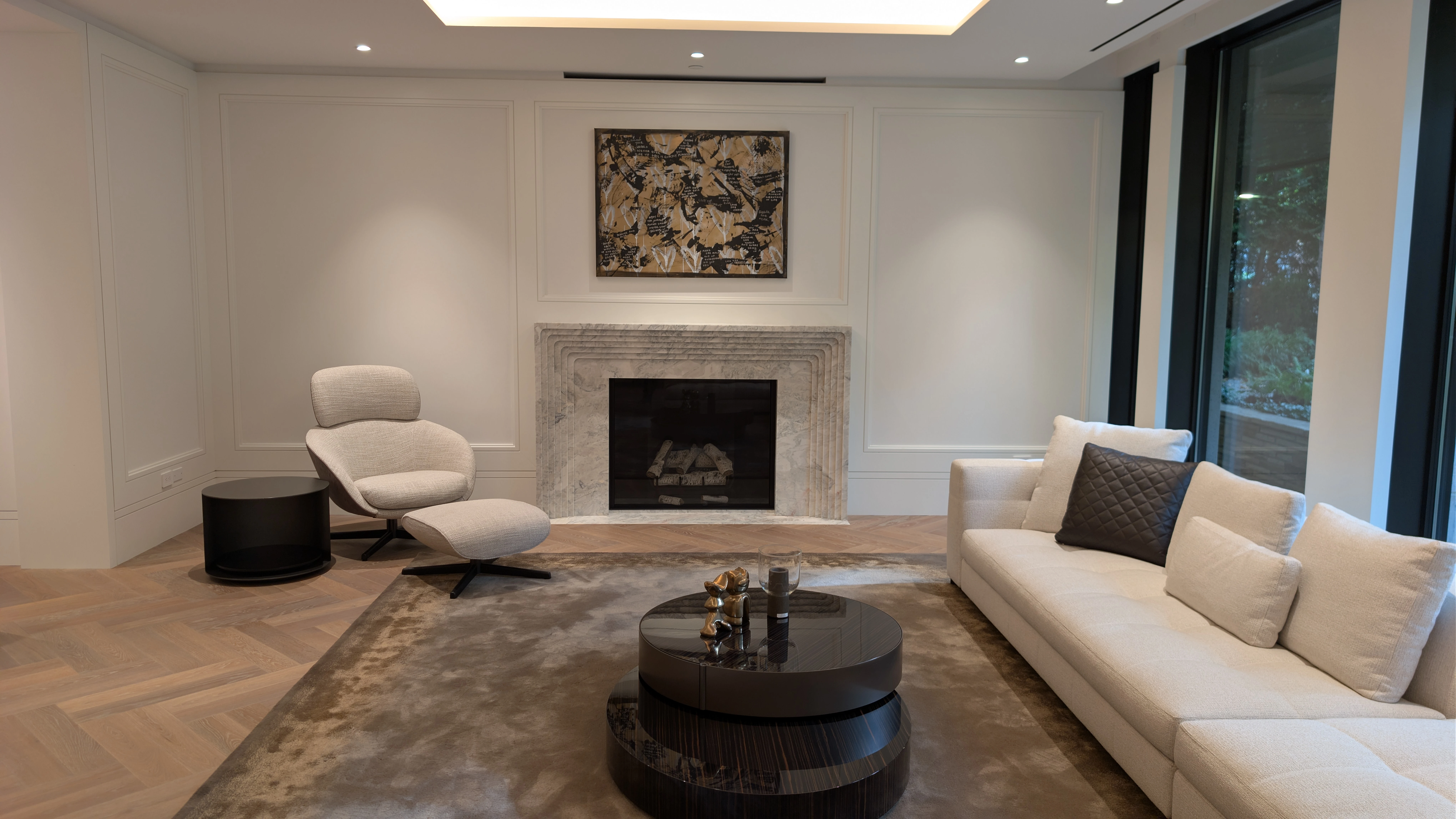 Marble fireplace surround with matching hearth