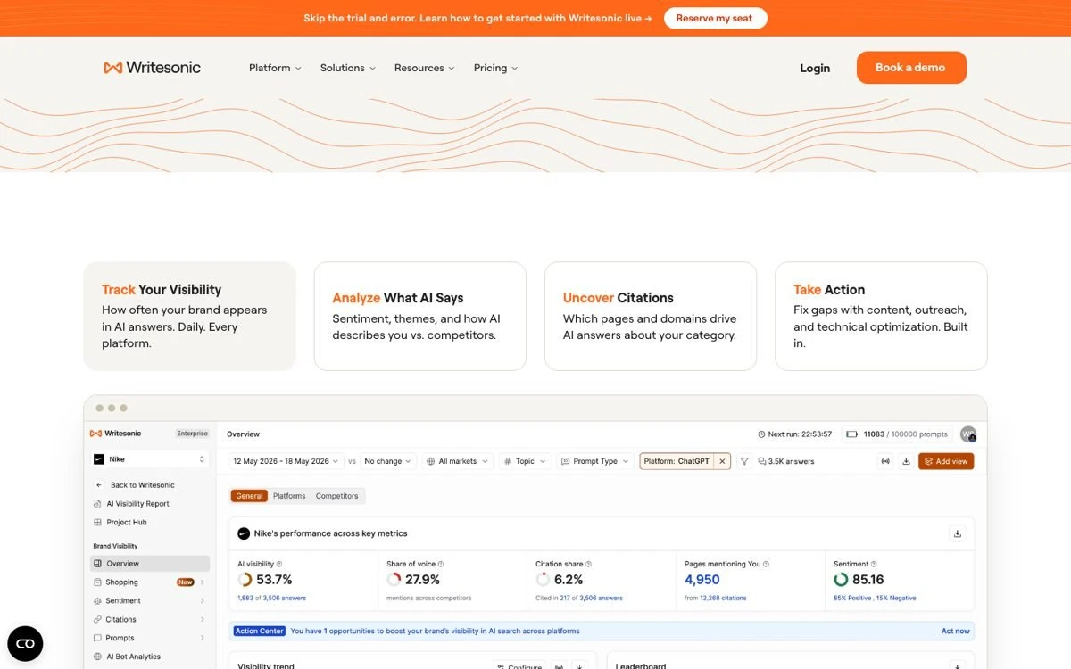 Writesonic's agent pitch, page rewrites and outreach drafts included