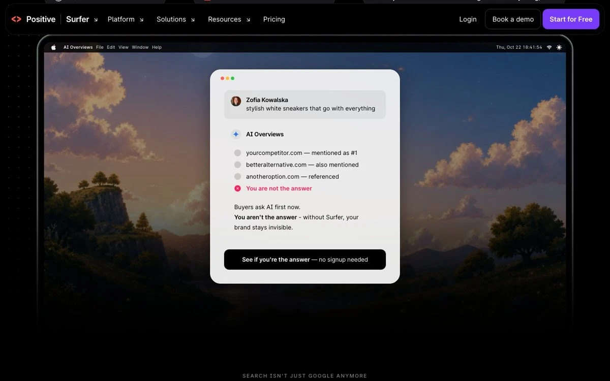 Surfer's AI Tracker hands a missing citation to its editor