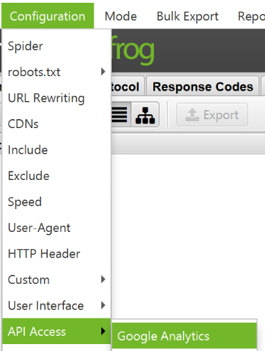 Screaming Frog: посмотреть данные аналитики через API