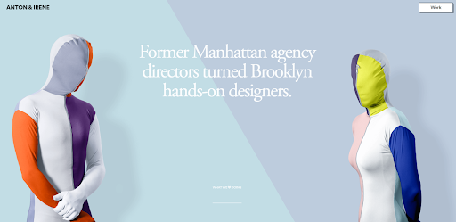 О нас дизайн страницы. Антон и Ирен агентство