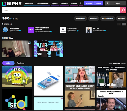 GIPHY — поисковик для поиска гифок 