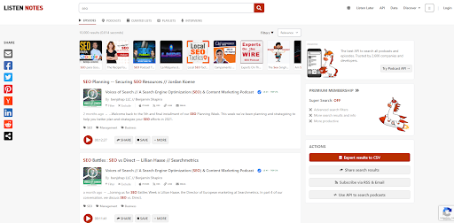 Listen Notes — платформа для поиска подкастов 