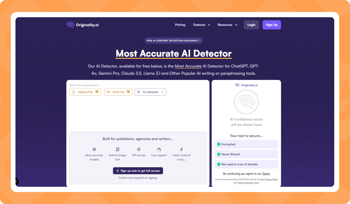 Інтерфейс Originality.AI