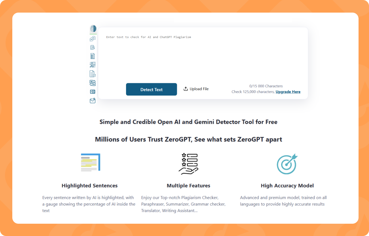 Інтерфейс ZeroGPT