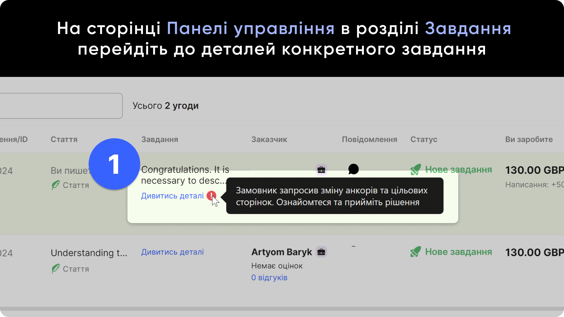 Як Власнику переглянути деталі завдання та схвалити або відхилити зміни
