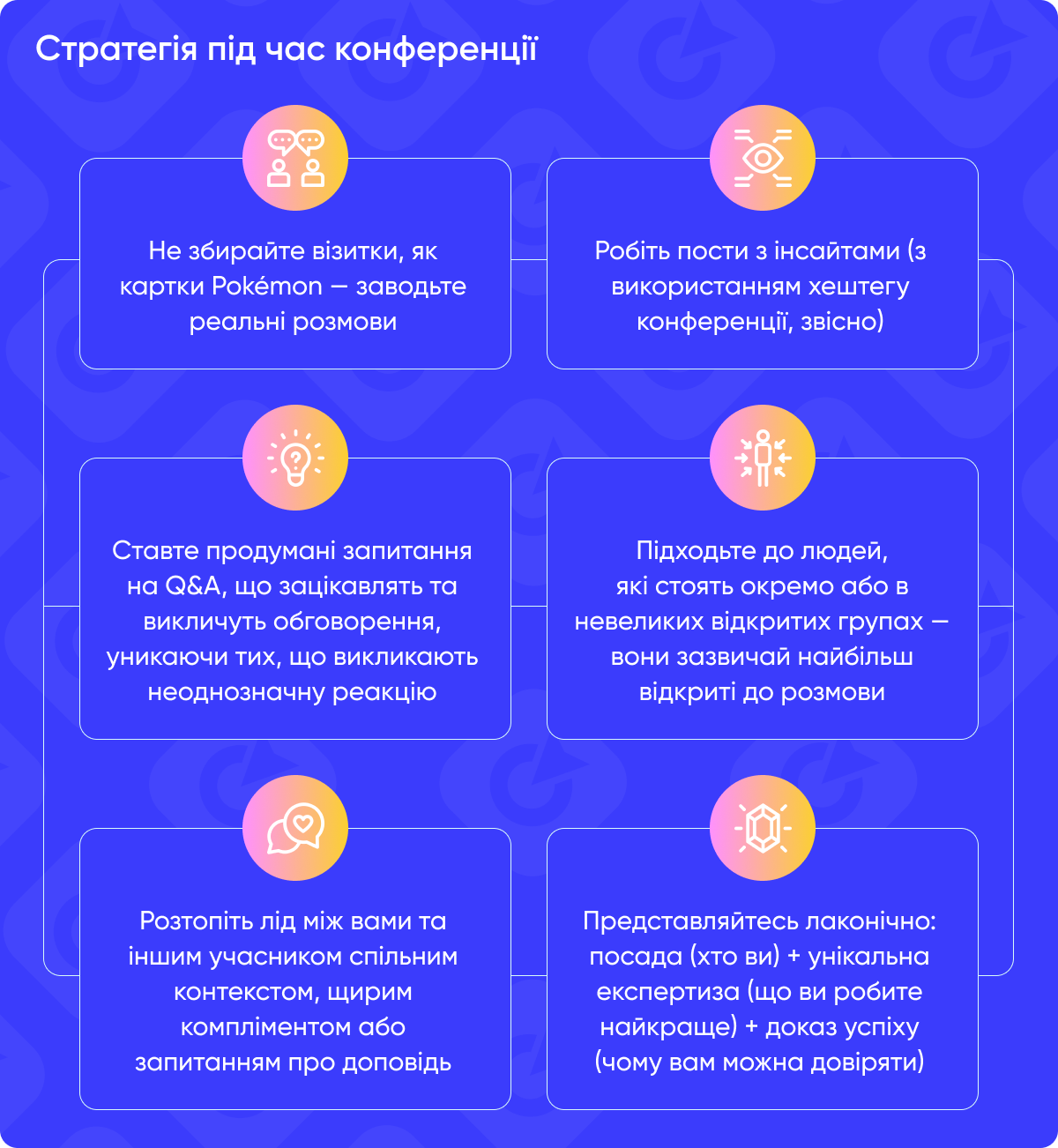 Стратегія під час конференції