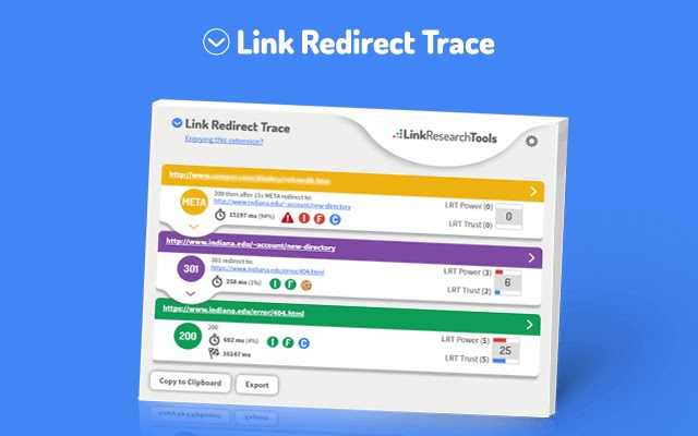 Расширение для анализа редиректов Link Redirect Trace