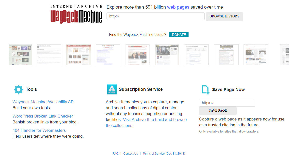 Wayback Machine — инструмент для поиска файлов robots.txt в архиве