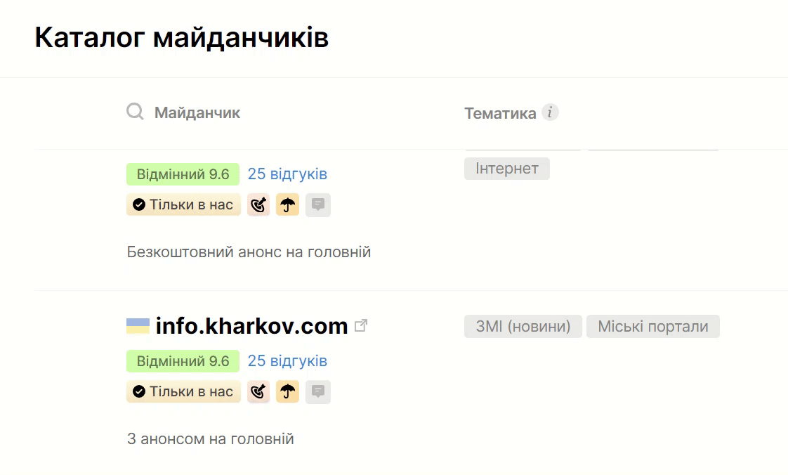 Фриз колонок у каталозі Коллаборатора