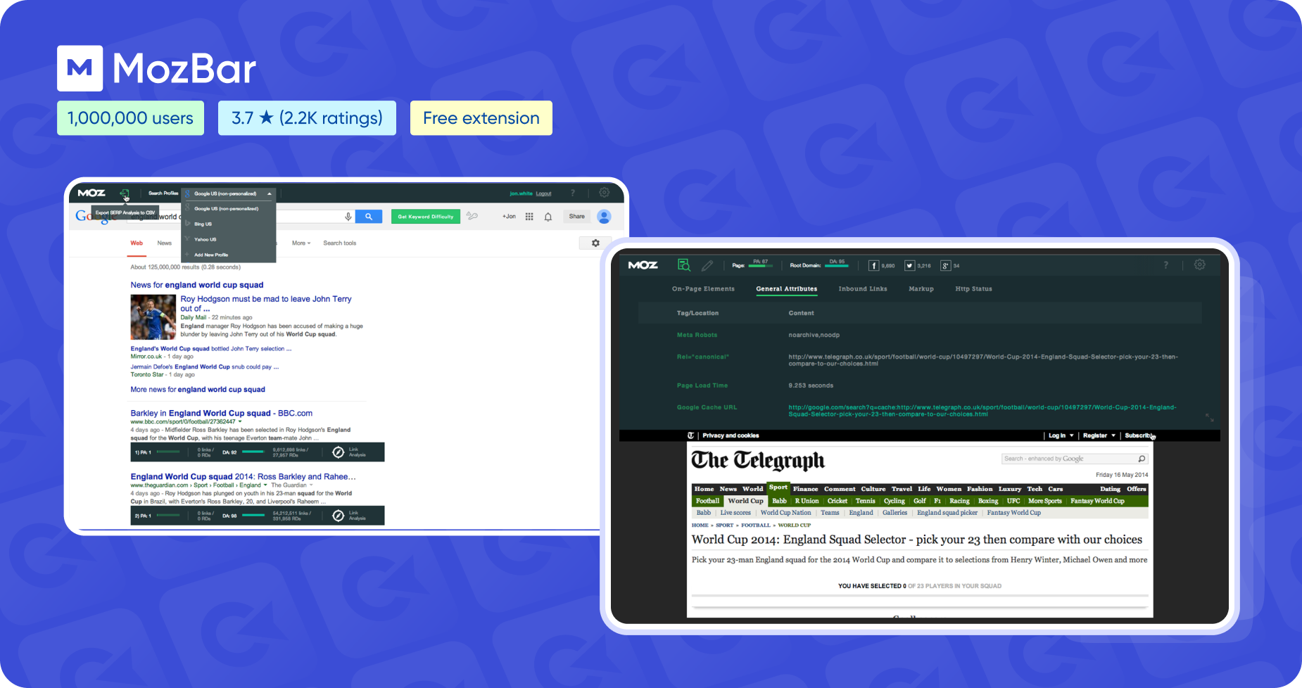 MozBar — расширение для SEO-специалистов