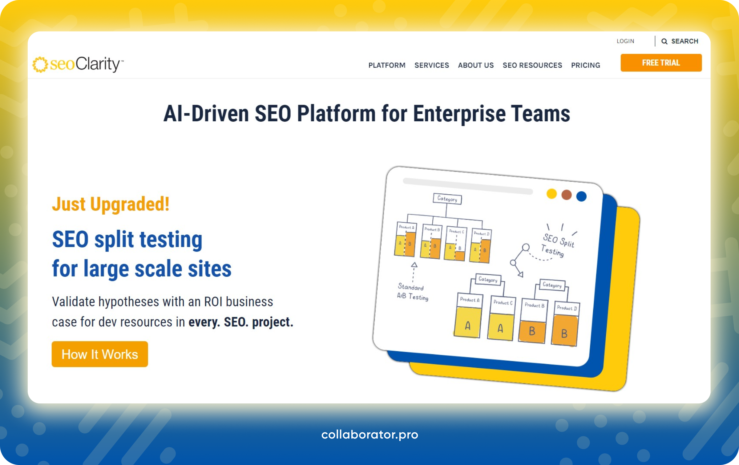 Homepage of SeoClarity — an AI-driven enterprise SEO platform