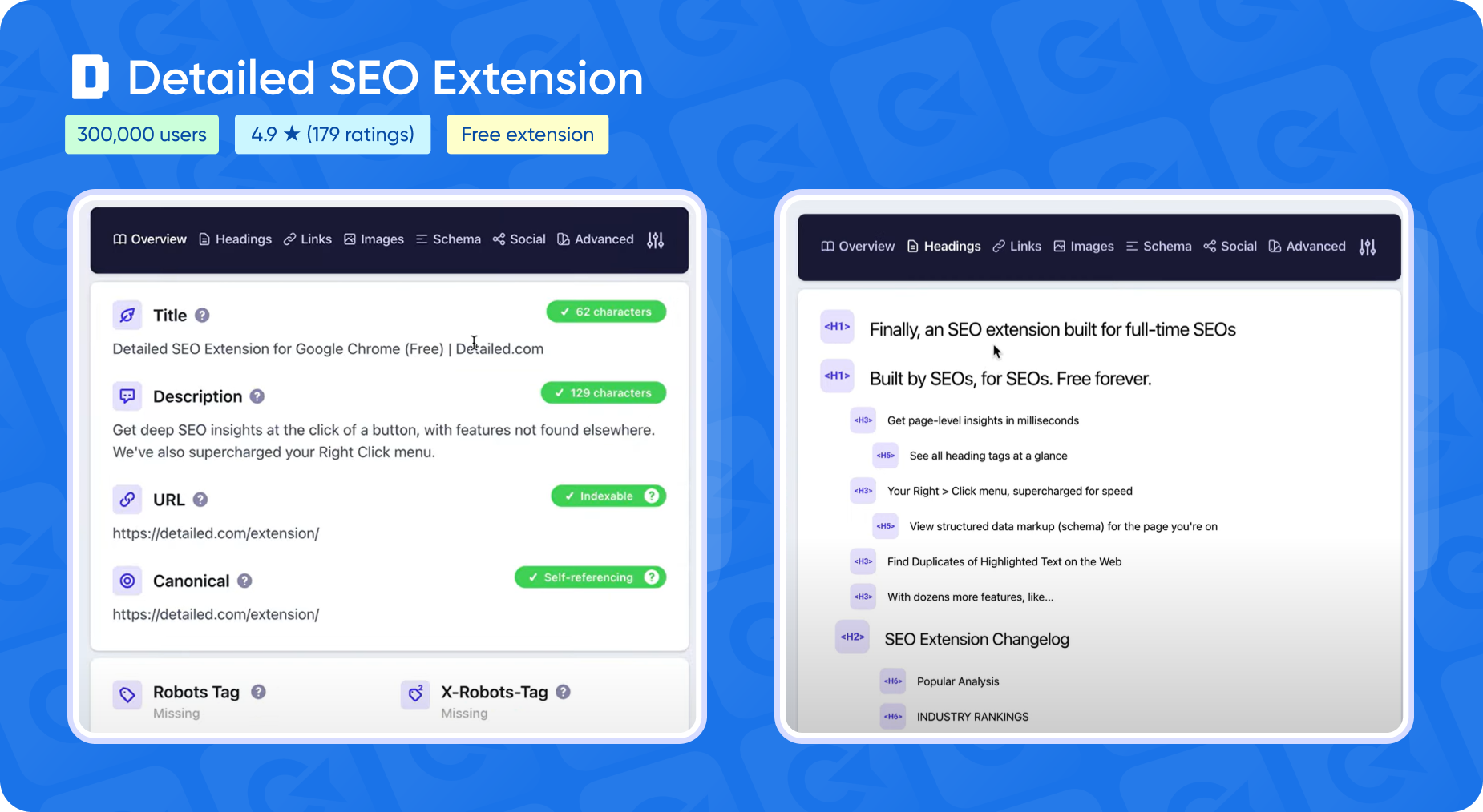 SEO-розширення для Гугл Хром Detailed SEO Extension