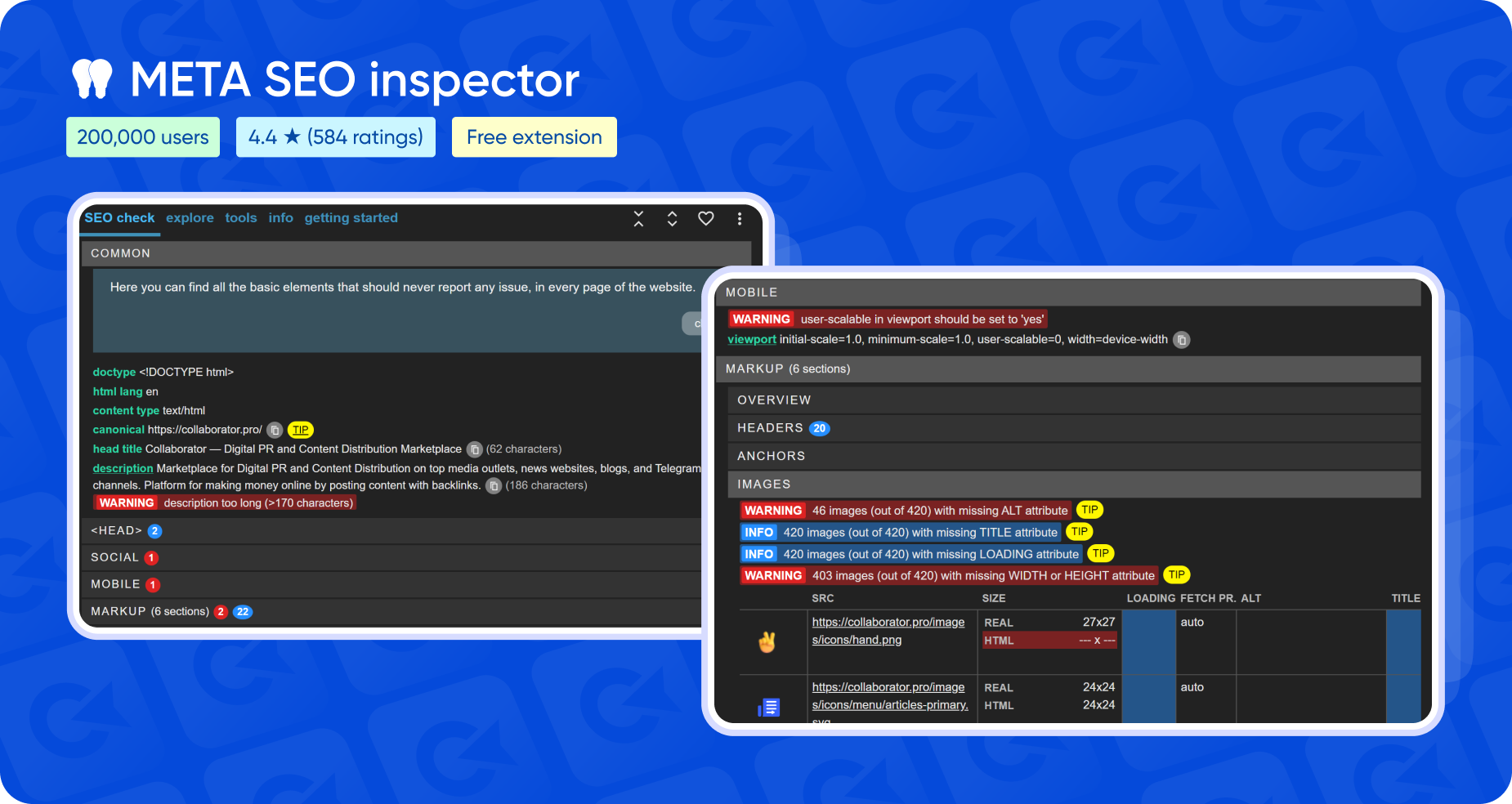 META SEO inspector — Гугл Хром розширення для SEO