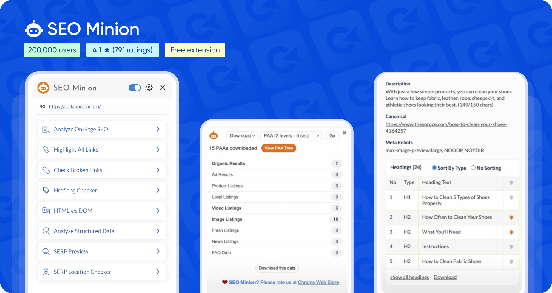 Google Chrome розширення SEO Minion