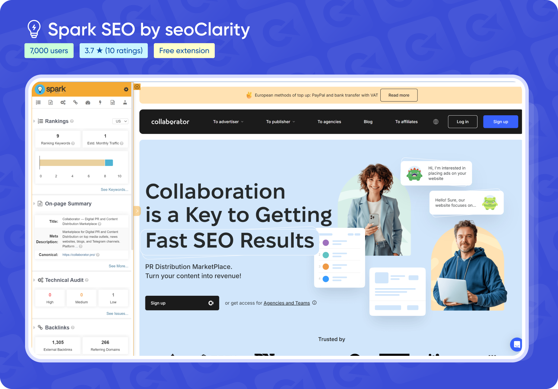 Розширення для Гугл Хром Spark SEO від SEO Clarity