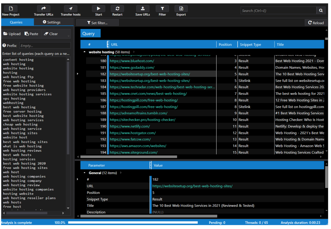 Netpeak Checker съем позиций