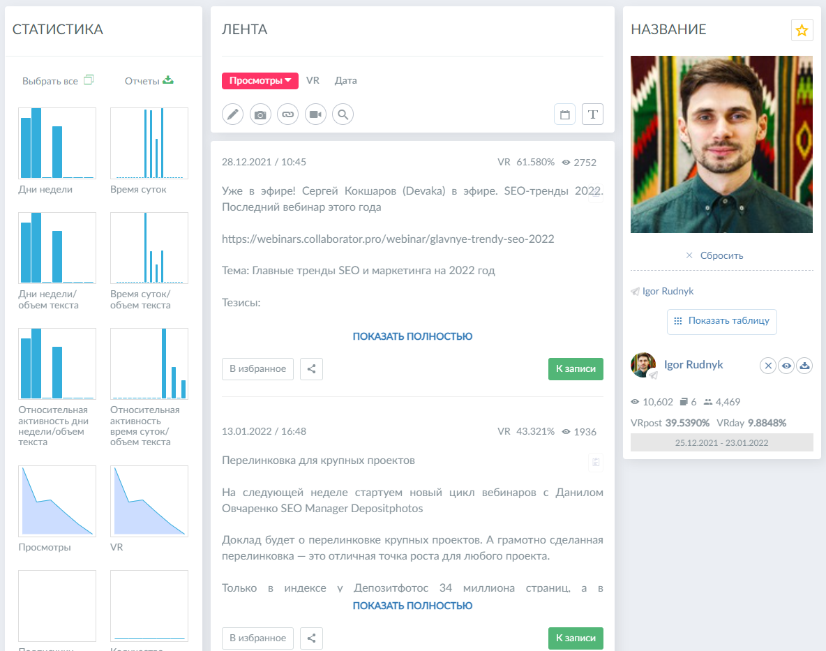 инструменты аналитики телеграм попстерс