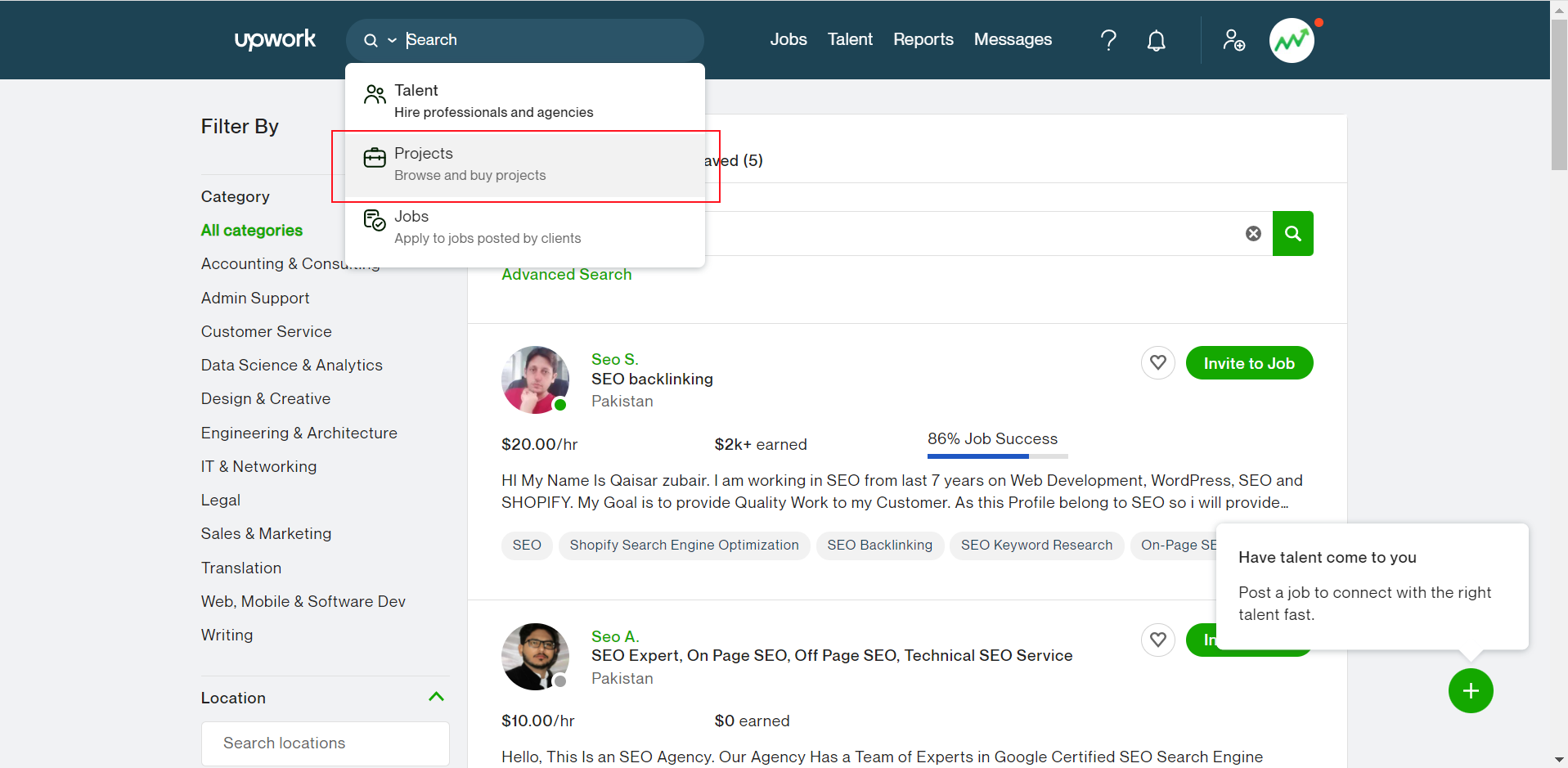 upwork проектная работа фриланс