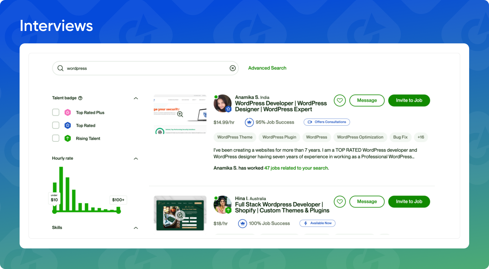 Інтерфейс Апворк: інтерв'ю