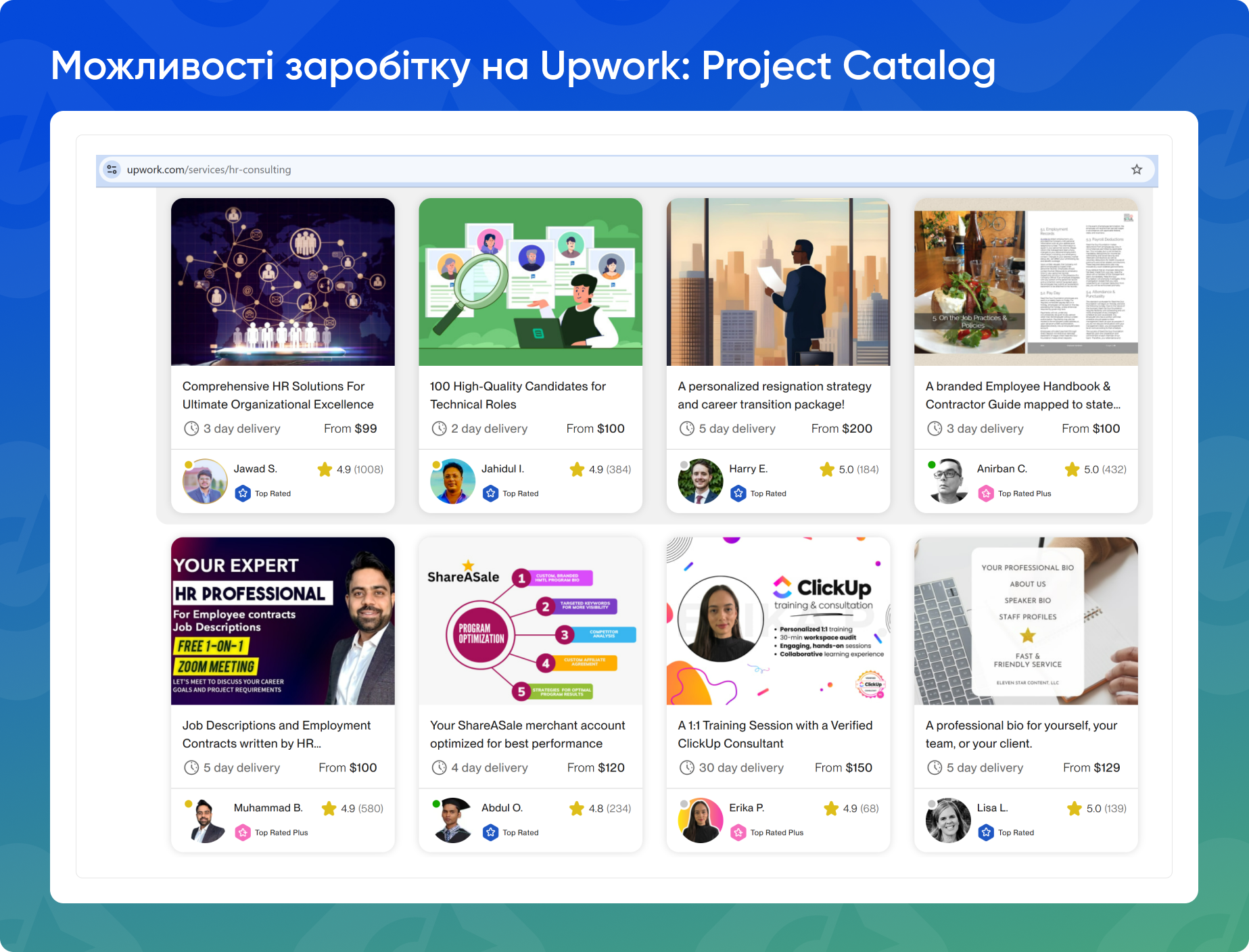Функціонал Project Catalog на Апворк