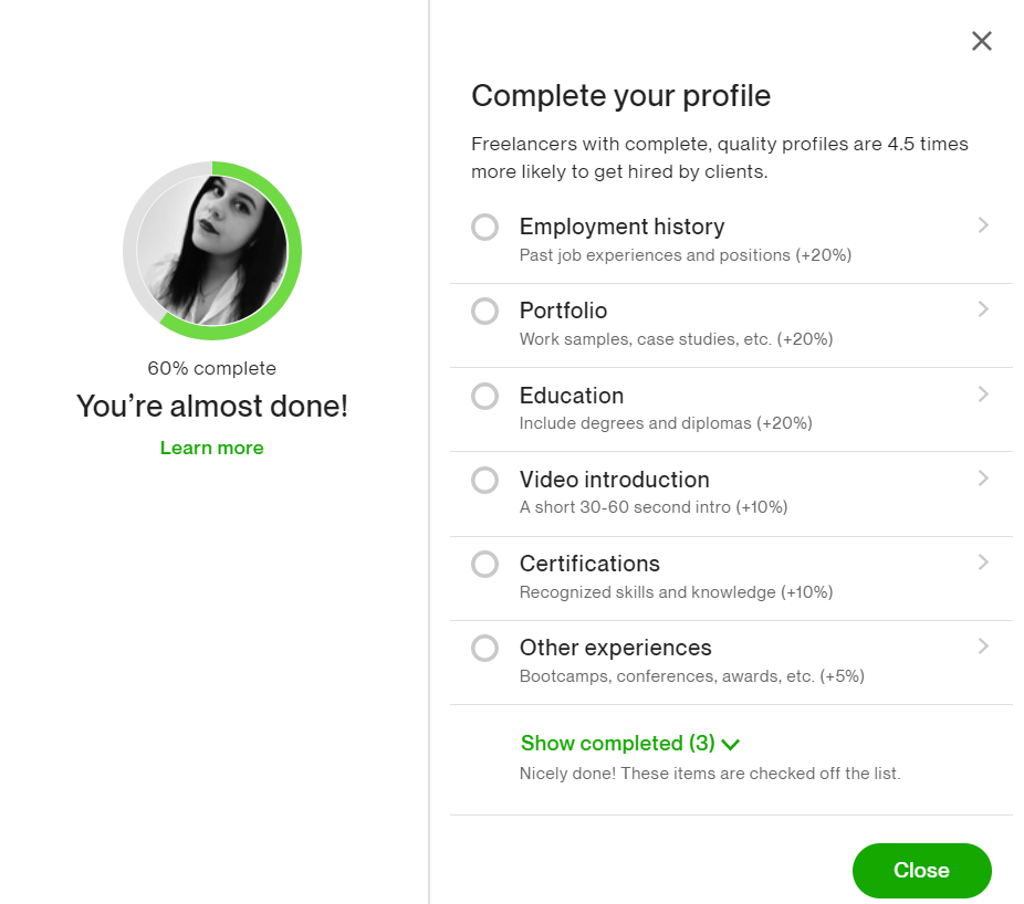 upwork как заполнить профиль 