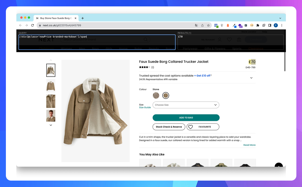 Результат парсингу ціни