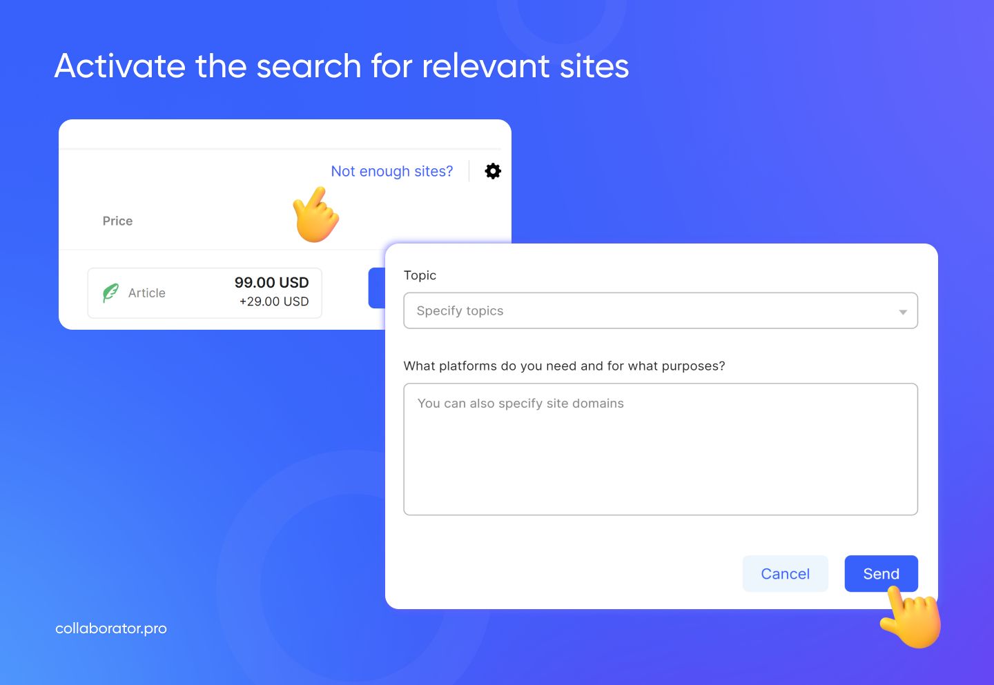 How you can request the addition of more websites to the catalog