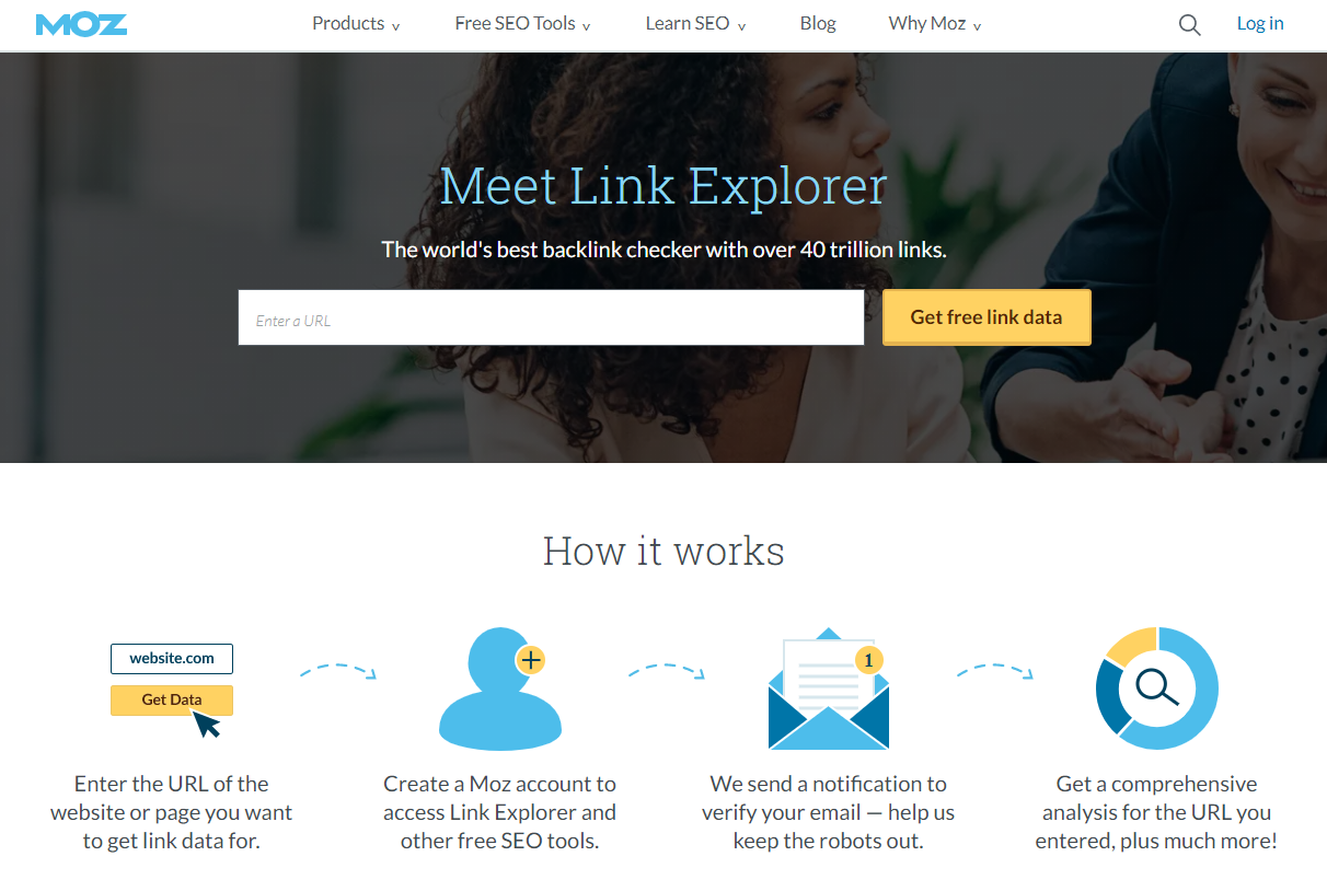 Moz Link Explorer is a tool for checking backlinks