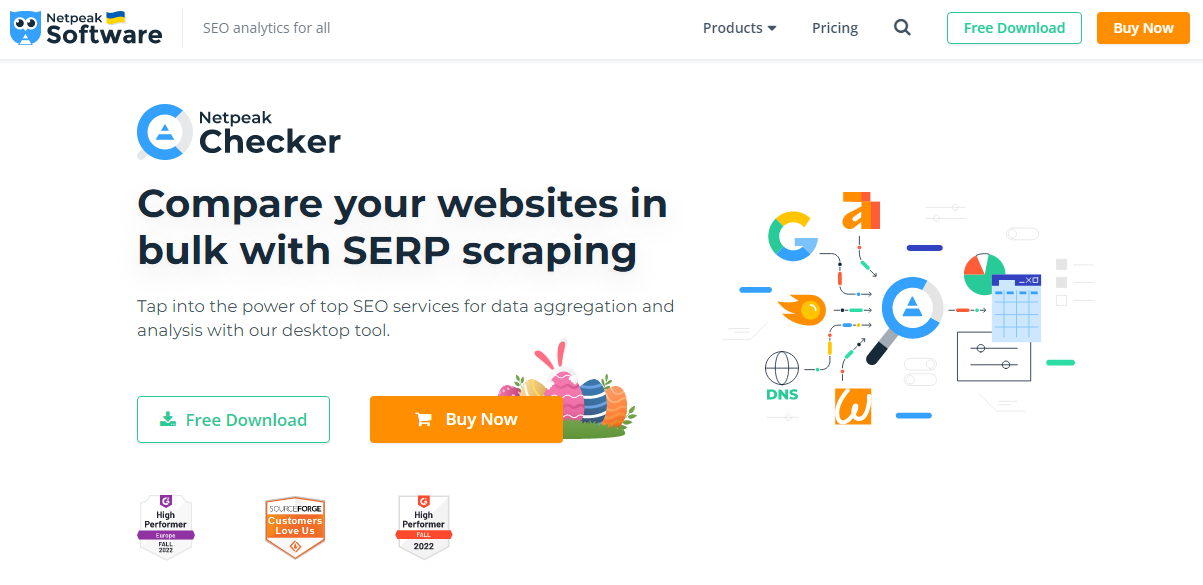 Netpeak Checker is a research tool for bulk URL analysis